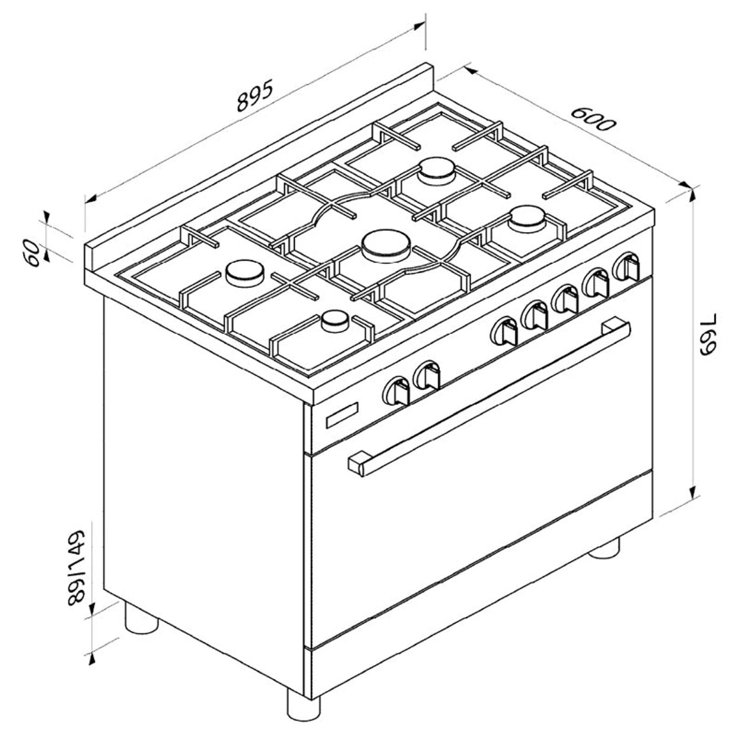 Blaupunkt 90cm Freestanding Oven (DARK STEEL/BLACK)