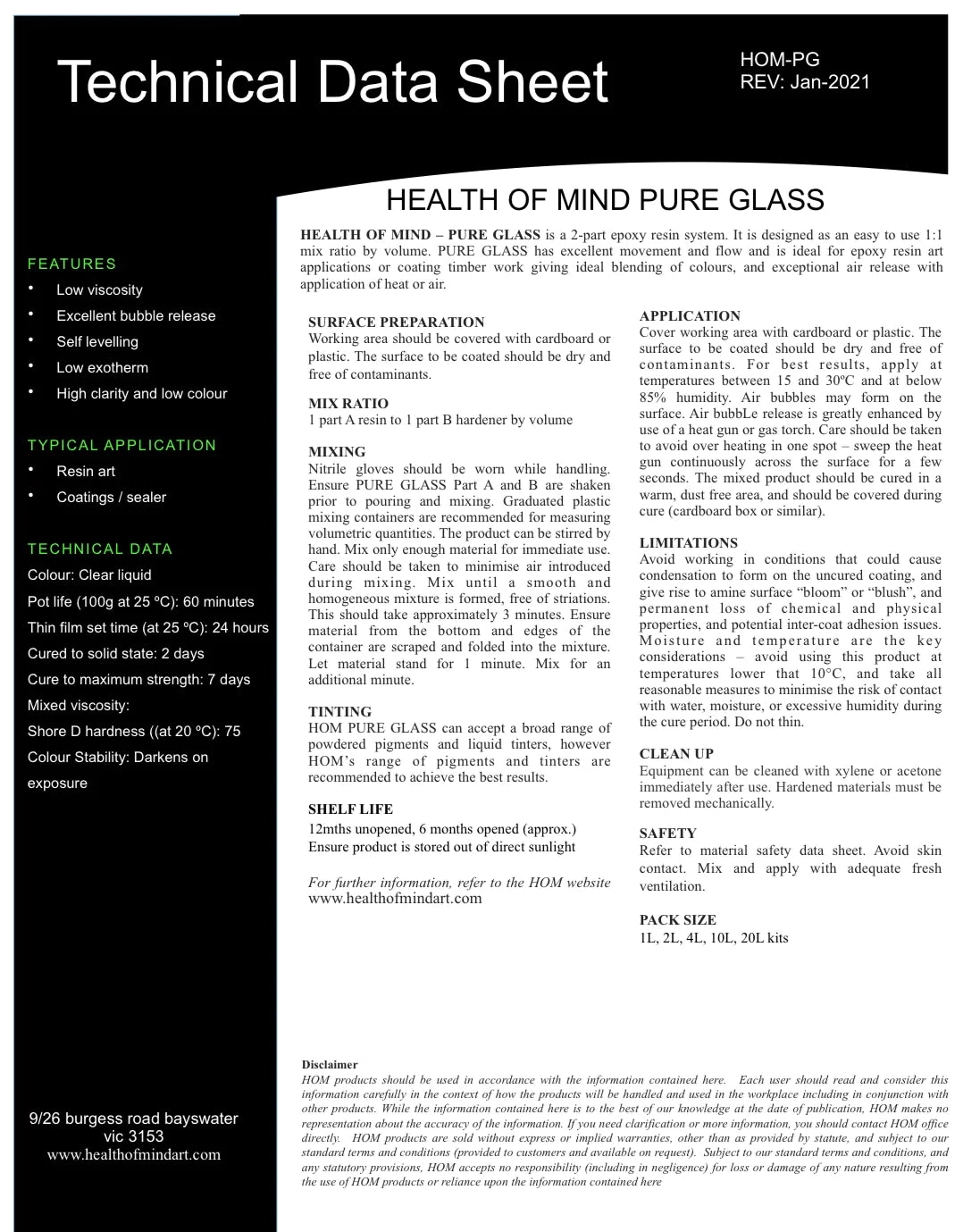 Pure Glass Resin Art & Coatings - Health Of Mind Art